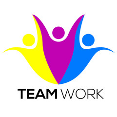 Wall Mural - Isolated teamwork logo