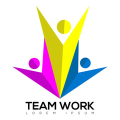 Wall Mural - Isolated teamwork logo