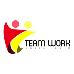 Wall Mural - Isolated teamwork logo