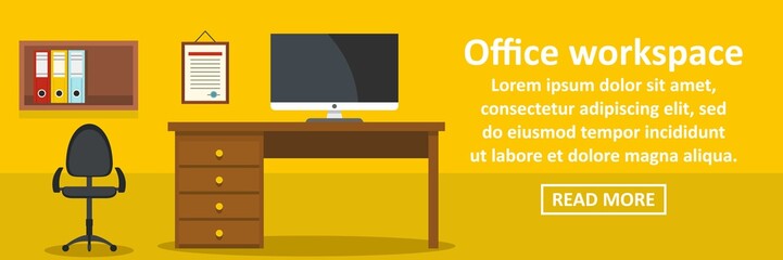 Poster - Office workspace banner horizontal concept
