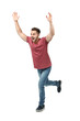 © Africa Studio - Young man in casual clothes running against white background