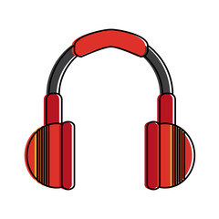 Sticker - headphones music icon image vector illustration design 