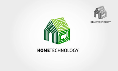 Home Technology Vector Logo Template. Basic of this logo is house and circuit, this logo try to symbolize a modern home technology.