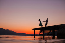 Love Story. Couple On The Sunset. Summer Time. Couple In Love. Sensual. Honeymoon, Vacation, Life, Dream. 