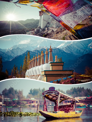 Photo Collage of India images - travel background