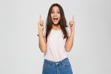 Wall Mural - Portrait of a happy excited asian woman