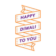 Wall Mural - Happy Diwali to You emblem isolated vector illustration on white background. 19 october indian festival event label, greeting card decoration graphic element