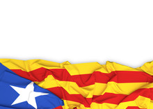 Catalonia Flag On White Background With Clipping Path. 3D Illustration
