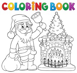 Canvas Print - Coloring book Santa Claus thematics 1