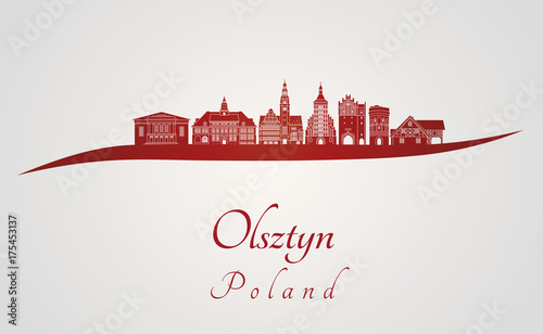 Dekoracja na wymiar  panorama-olsztyna-w-kolorze-czerwonym