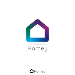 Poster - Home house Logo. simple concept with 3d colors.