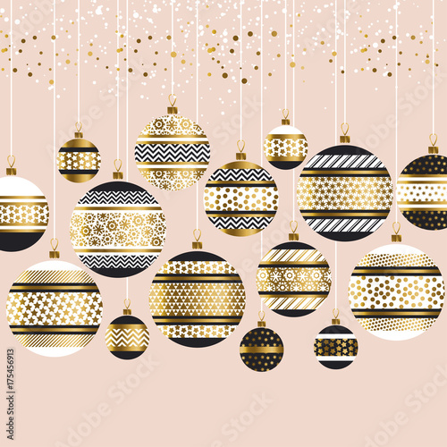 bauble decor vector pattern vector illustration. Xmas and new year ornament m...