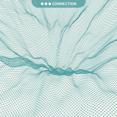 Wall Mural - lattice structure. science or technology background. graphic design. 3d grid surface. abstract vecto