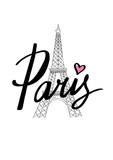 Fototapeta Paryż - Bicycle_paris10/Paris hand drawn vector lettering and Eiffer Tower.