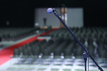 Wall Mural - Microphone in Conference Seminar room Event Background