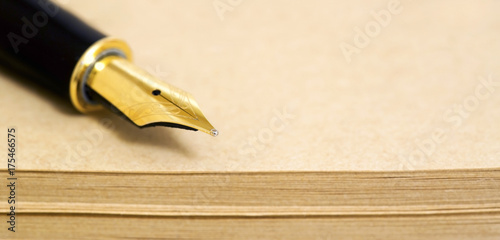 Old Fountain Pen On Paper Sheets Web Banner Idea Buy This