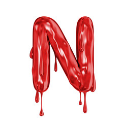 Wall Mural - Blood font halloween horror letter N