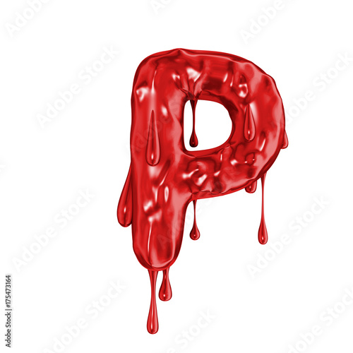 Blood font halloween horror letter P Stock Illustration Adobe Stock