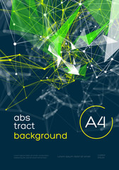 Aufkleber - 3d abstract mesh background with circles, lines and triangular shapes design layout for your busines