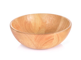 Wall Mural - wooden bowl on white background.