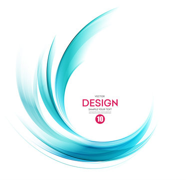 Abstract vector background, blue wavy