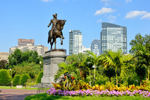 George Washington Statue In Boston Public Garden