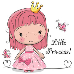 Sticker - Cute fairy-tale Princess on a white background