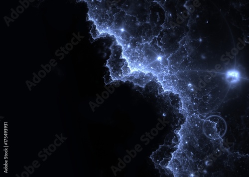 Zdjęcie XXL Niebieska błyskawica wszechświata. Abstrakcyjne tło