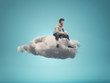 © Orlando Florin Rosu - Surreal  image of a man sitting on a gray cloud