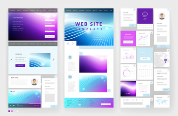 Wall Mural - website template design with interface elements