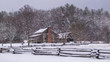 A historic cabin in the snow at Smoky Mtn Nat'l Park's Cades Cove
