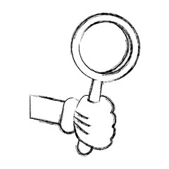 Poster - Glova hadn with magnifying glass icon vector illustration graphic design