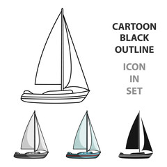 Poster - Sailboat for sailing.Boat to compete in sailing.Ship and water transport single icon in cartoon style vector symbol stock illustration.