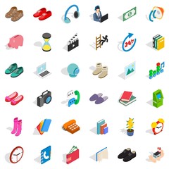 Poster - Contribution icons set, isometric style