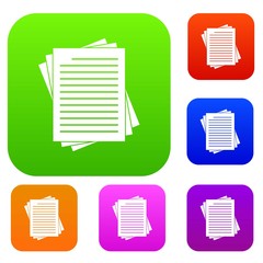 Poster - Vintage lined papers set color collection