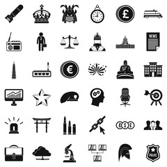 Poster - Team icons set, simple style