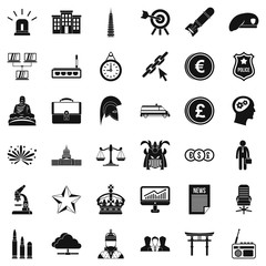 Poster - Crown icons set, simple style