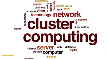 Poster - Cluster computing animated word cloud, text design animation.