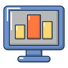 Poster - Monitor icon, cartoon style