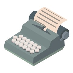Poster - Typewriter icon, isometric 3d style