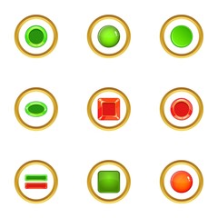 Poster - Switch element icons set, cartoon style