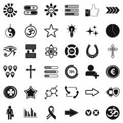 Poster - Graphic icons set, simple style