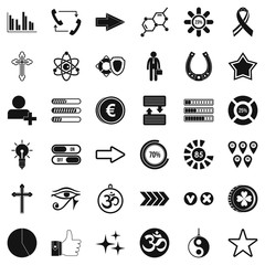 Poster - Percent icons set, simple style