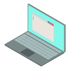 Poster - Laptop icon, isometric 3d style