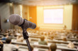 © nattanan - Microphone over the blurred business people forum Meeting Conference Training Learning Coaching Concept, Blurred background