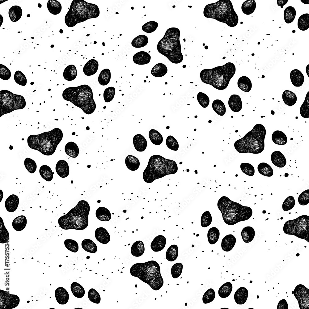 Paw of dog print vector Vexture - obrazy, fototapety, plakaty 