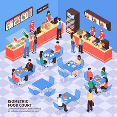 Sticker - Fast Food Isometric Illustration