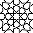 Moroccan tile black and white design, Moorish seamless vector pattern, Geometric abstract tiles
 
