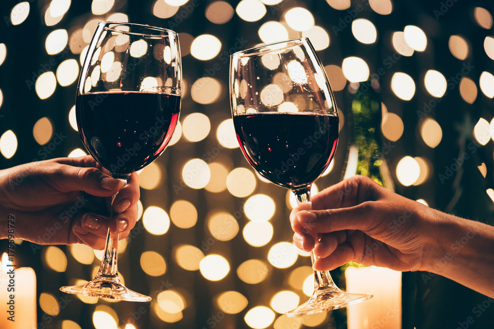 women clinking glasses with wine Stock Photo | Adobe Stock