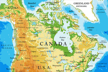 Wall Mural - Physical map of Canada